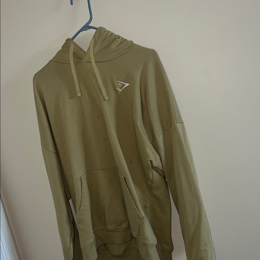 Gymshark olive green and white Apparel hoodie